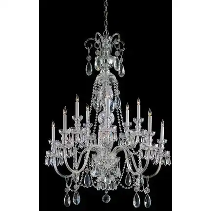 Bargain Traditional Crystal 10 Light 36 inch Polished Chrome Chandelier Ceiling Light