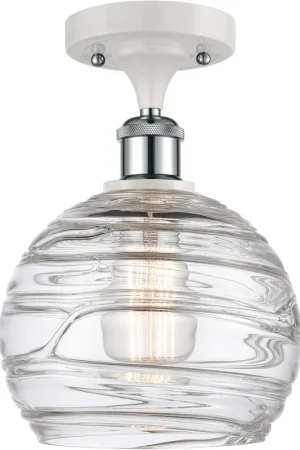 Certified Ballston Deco Swirl LED 8 inch White and Polished Chrome Semi-Flush Mount Ceiling Light, Ballston