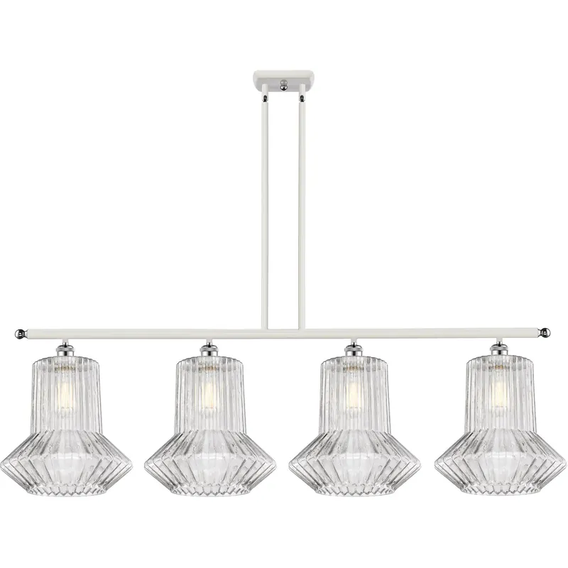 Ballston Springwater 4 Light 48 inch White and Polished Chrome Island Light Ceiling Light, Ballston In Demand