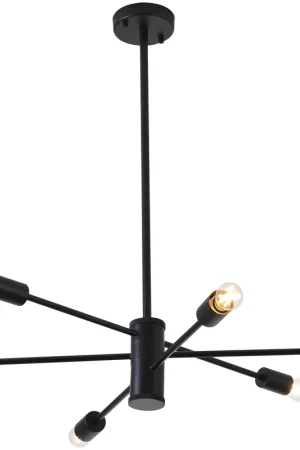 Canada 6 Light 27 inch Matte Black Chandelier Ceiling Light Limited Offer