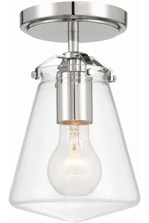Buy Today Voss 1 Light 5.75 inch Polished Nickel Semi Flush Ceiling Light
