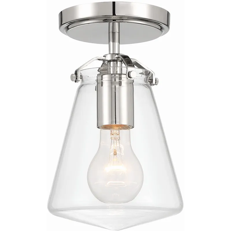 Buy Today Voss 1 Light 5.75 inch Polished Nickel Semi Flush Ceiling Light