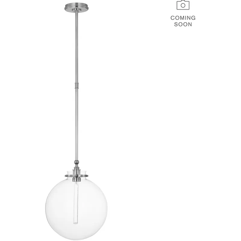 Chapman & Myers Parkington LED 14 inch Polished Nickel Globe Pendant Ceiling Light Latest