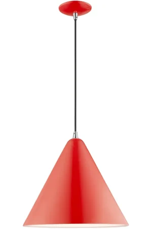 Best Price Allison 1 Light 14 inch Shiny Red Mini Pendant Ceiling Light