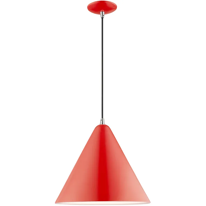 Best Price Allison 1 Light 14 inch Shiny Red Mini Pendant Ceiling Light