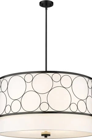 Affordable Kendall 5 Light 32 inch Matte Black Chandelier Ceiling Light