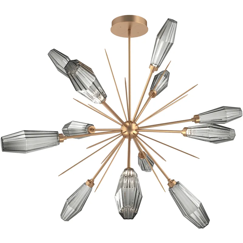 Aalto LED Novel Brass Chandelier Ceiling Light, Starburst Premium