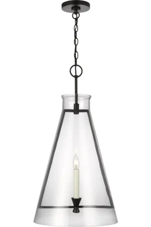 C&M by Chapman & Myers Keystone 1 Light 16 inch Aged Iron Pendant Ceiling Light Certified