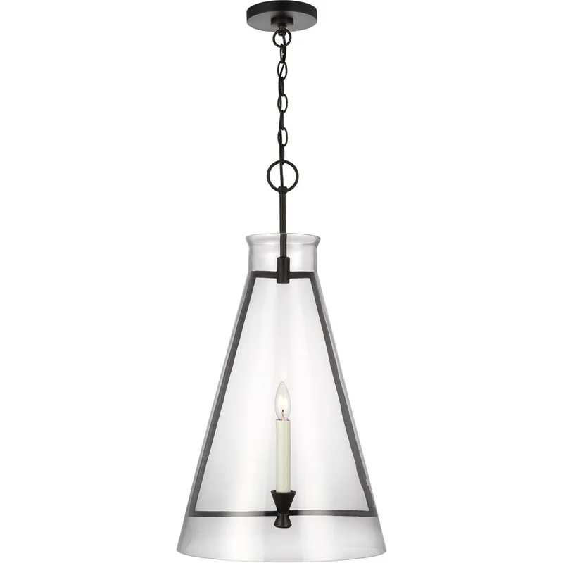 C&M by Chapman & Myers Keystone 1 Light 16 inch Aged Iron Pendant Ceiling Light Certified