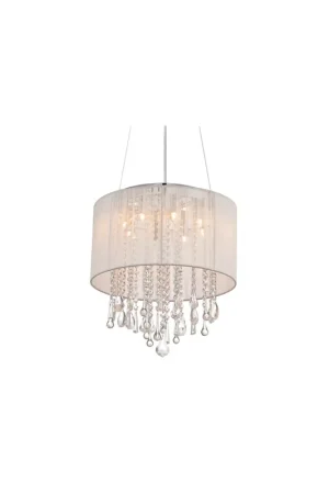Beverly Dr. LED 16 inch White Silk String Dual Mount / Flush / Hanging Ceiling Light, Convertible to Hanging Trusted Brand