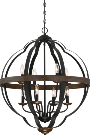 Buy Direct Siren 8 Light 28 inch Marcado Black Foyer Pendant Ceiling Light