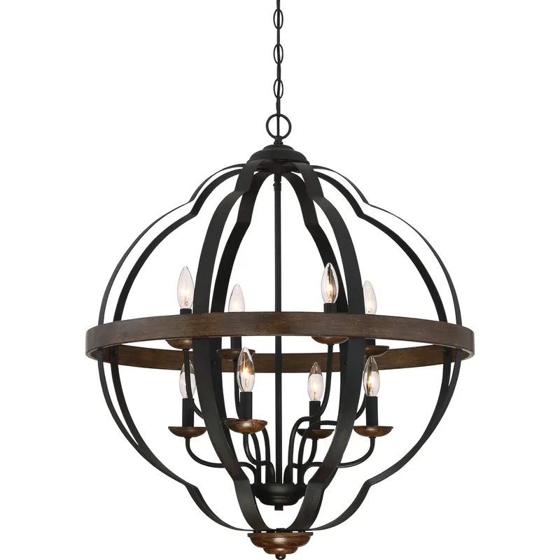 Buy Direct Siren 8 Light 28 inch Marcado Black Foyer Pendant Ceiling Light