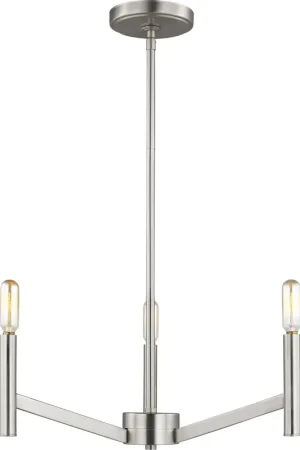Brand New Vector 3 Light 18 inch Brushed Nickel Chandelier Ceiling Light