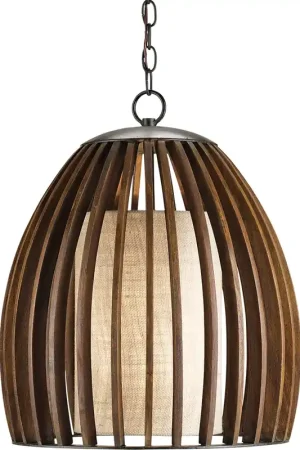 Carling 1 Light 17 inch Old Iron/Polished Fruitwood Pendant Ceiling Light Sale