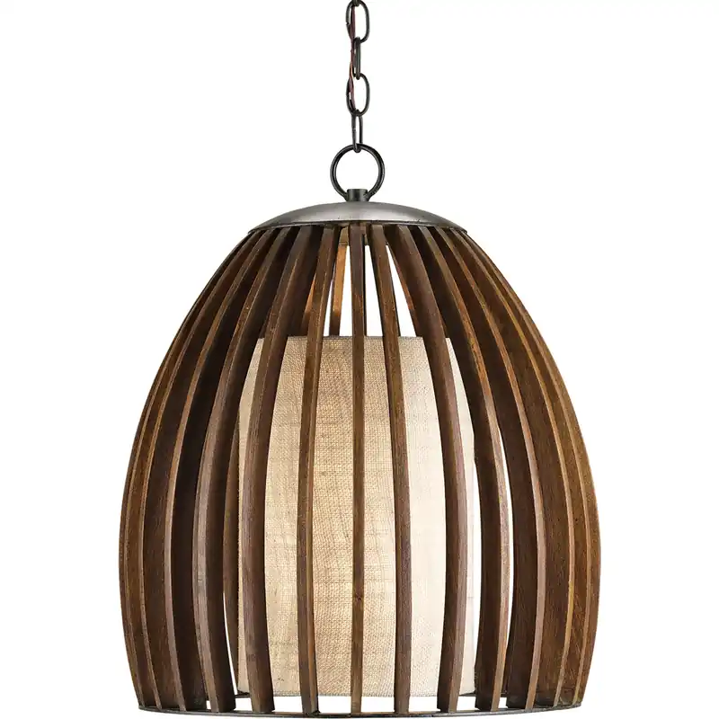 Carling 1 Light 17 inch Old Iron/Polished Fruitwood Pendant Ceiling Light Sale
