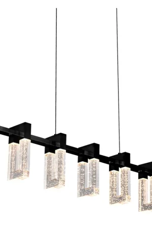Artisan Collection/SORRENTO Series Linear Chandelier Ceiling Light in Black Instant Buy
