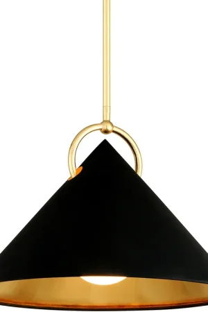 Charm 1 Light 23 inch Black and Gold Leaf Pendant Ceiling Light Latest