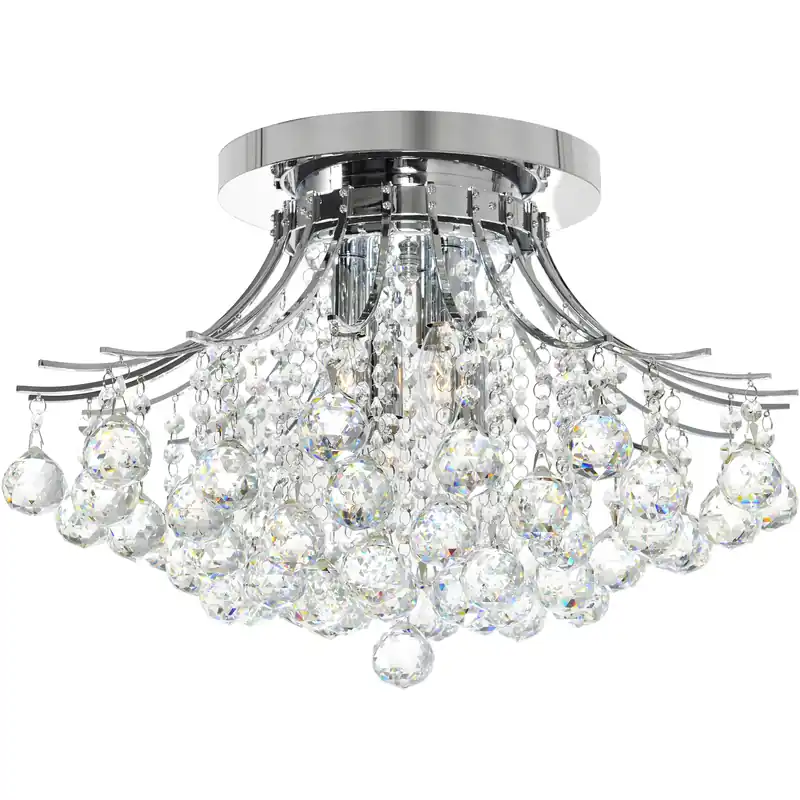 Best Seller Princess 6 Light 20 inch Chrome Flush Mount Ceiling Light
