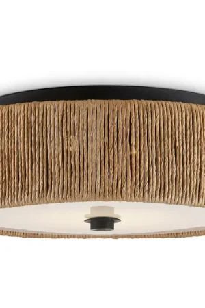 Brownell 1 Light 14 inch Blacksmith/Natural Flush Mount Ceiling Light Professional Grade