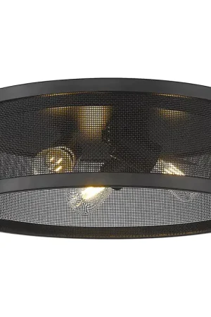Channing 3 Light 15 inch Matte Black Flush Mount Ceiling Light Super Sale