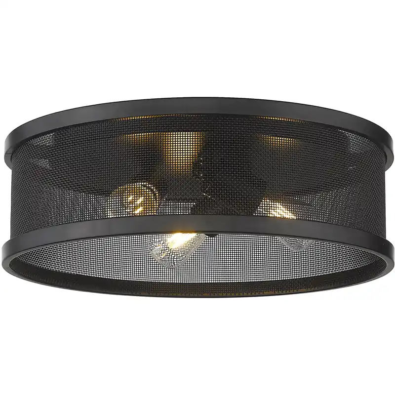 Channing 3 Light 15 inch Matte Black Flush Mount Ceiling Light Super Sale