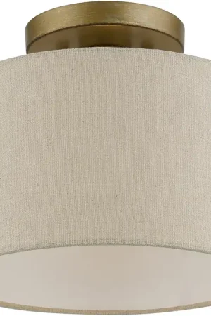 Burnett 1 Light 10 inch Antique Gold Leaf with White Accents Small Semi-Flush Ceiling Light, Small Reduced Price