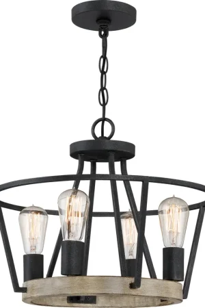 Brockton 4 Light 18 inch Grey Ash Pendant Ceiling Light Trending