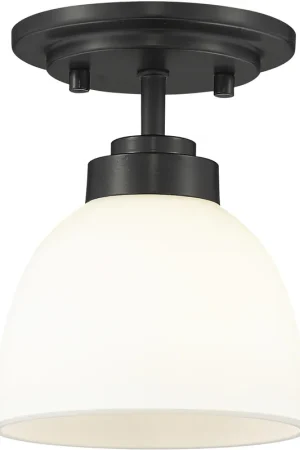 Affordable Ashton 1 Light 6 inch Matte Black Flush Mount Ceiling Light in 2