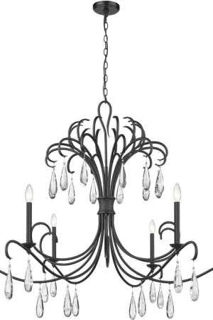 Amara 6 Light 58.75 inch Matte Black Chandelier Ceiling Light Fresh Stock