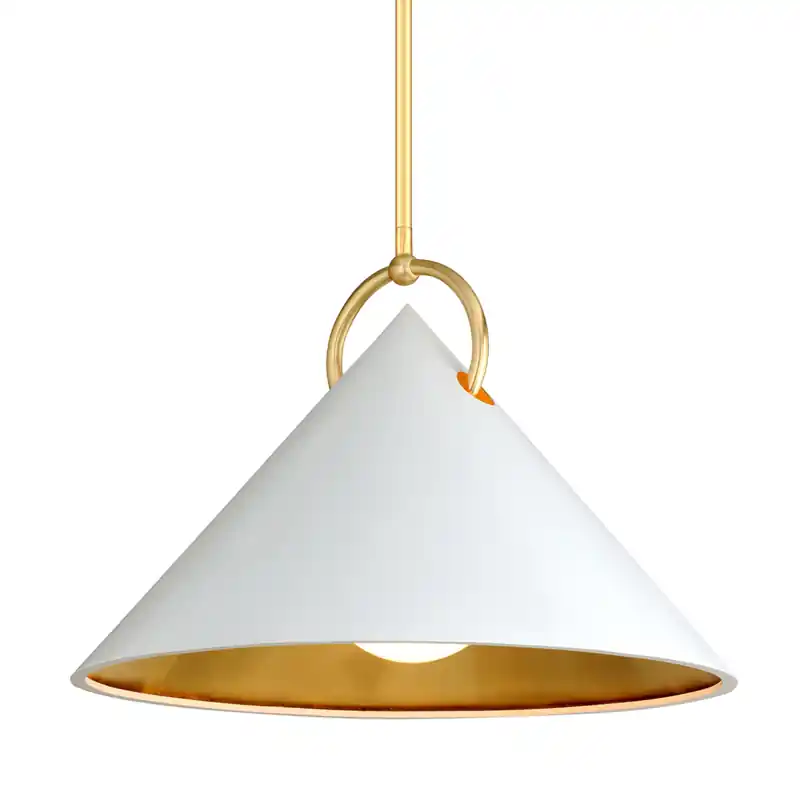 Big Sale Charm 1 Light 30 inch White and Gold Leaf Pendant Ceiling Light