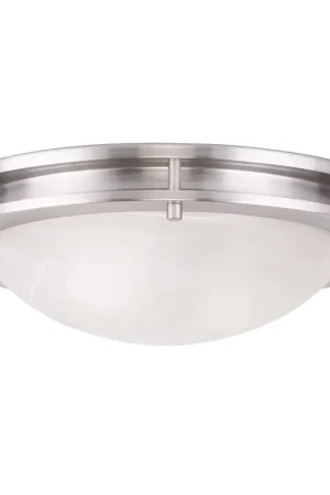 Ariel 2 Light 13 inch Brushed Nickel Flush Mount Ceiling Light Flash Sale