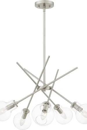 Asha 5 Light 26 inch Brushed Nickel Chandelier Ceiling Light Holiday Sale