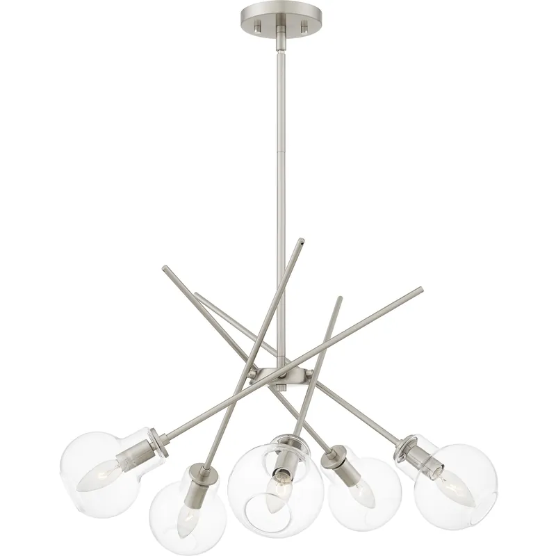 Asha 5 Light 26 inch Brushed Nickel Chandelier Ceiling Light Holiday Sale