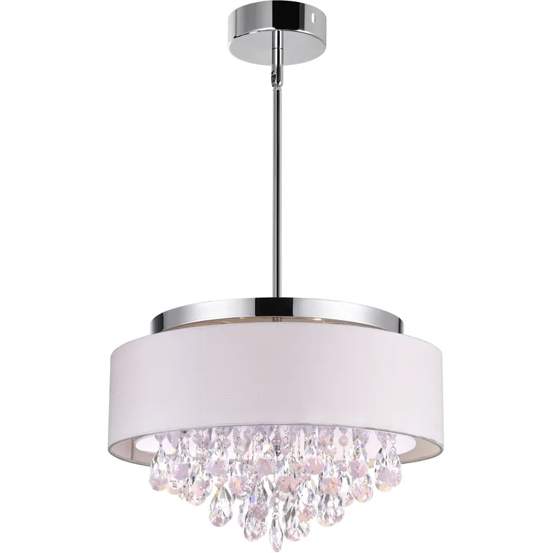 Big Sale Dash 4 Light 18 inch Chrome Drum Shade Flush Mount Ceiling Light in Off White