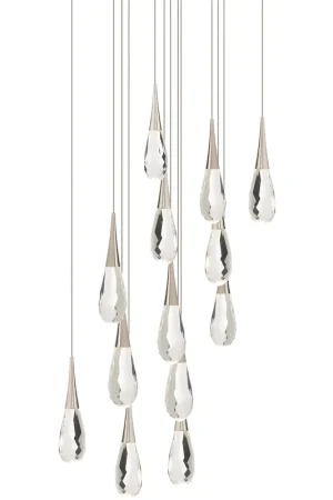 Beyond Hibiscus LED 20 inch Polished Nickel Multi-Light Pendant Ceiling Light, Square Canopy Fresh Stock