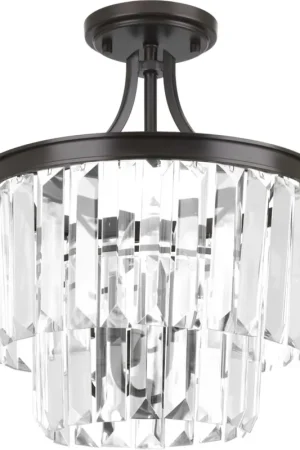 Bulk Order Palermo 3 Light 13 inch Antique Bronze Semi-Flush Mount Convertible Ceiling Light, Design Series