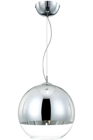 Chromos 1 Light 12 inch Chrome Pendant Ceiling Light, Medium Hot Picks