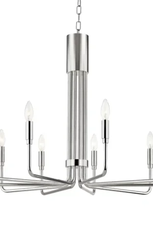 Brigitte 10 Light 32 inch Polished Nickel Pendant Ceiling Light Cheap