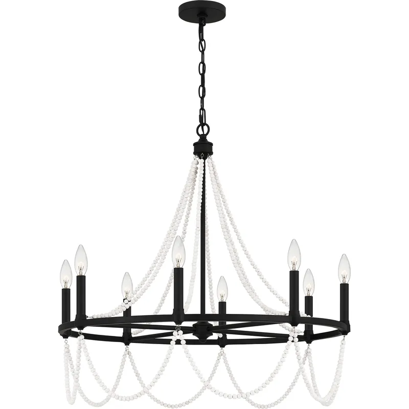 Brigitta 8 Light 30 inch Matte Black Chandelier Ceiling Light Clearance