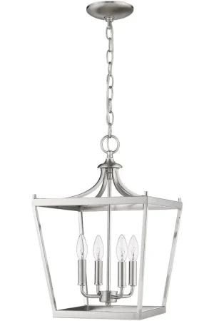 Buy Online Kennedy 4 Light 13 inch Satin Nickel Chandelier Ceiling Light