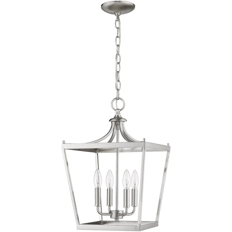 Buy Online Kennedy 4 Light 13 inch Satin Nickel Chandelier Ceiling Light