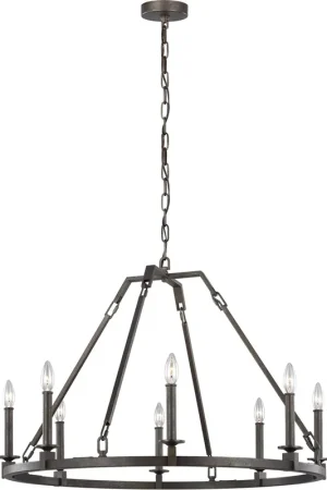 Brand New Sean Lavin Landen 8 Light 33.88 inch Smith Steel Chandelier Ceiling Light