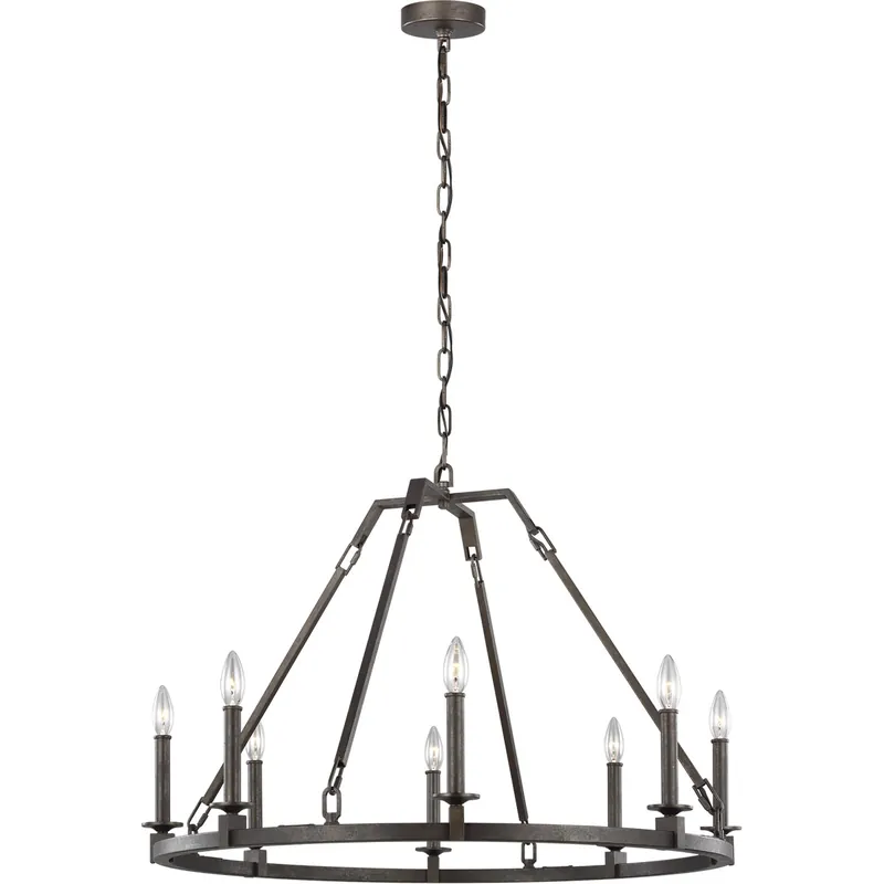Brand New Sean Lavin Landen 8 Light 33.88 inch Smith Steel Chandelier Ceiling Light