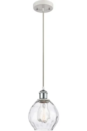 Ballston Small Waverly LED 6 inch White and Polished Chrome Mini Pendant Ceiling Light, Ballston Price Cut