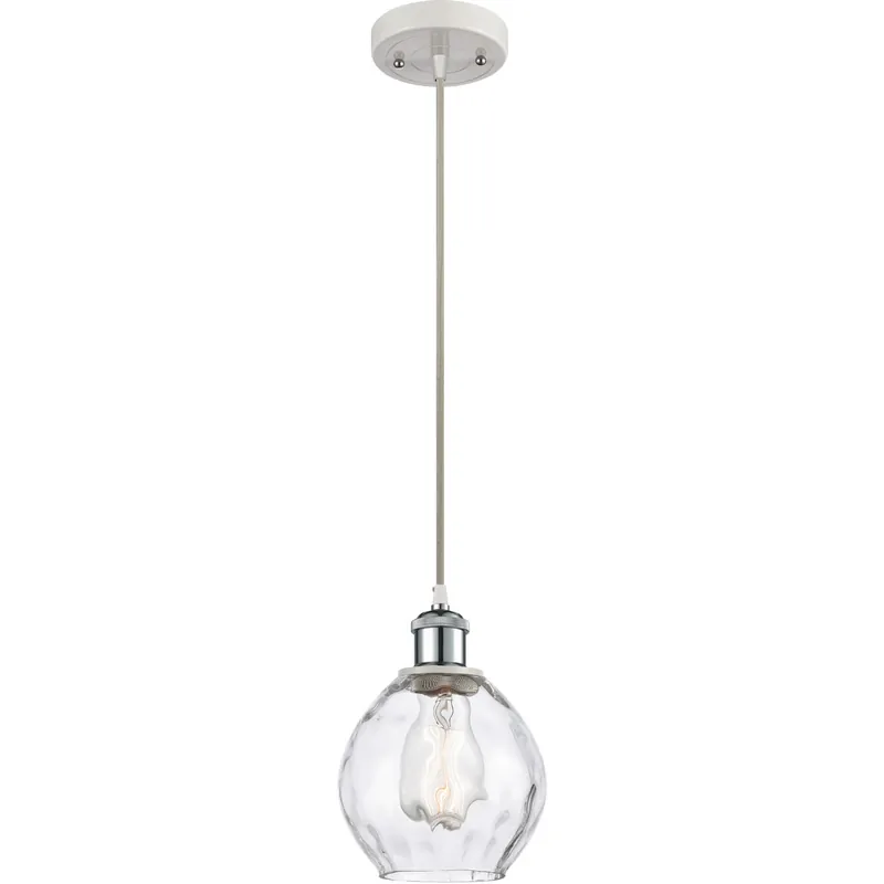Ballston Small Waverly LED 6 inch White and Polished Chrome Mini Pendant Ceiling Light, Ballston Price Cut