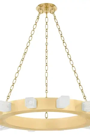 Citrine LED 36 inch Vintage Brass Chandelier Ceiling Light Best Choice