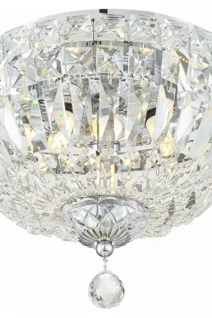 Cheap Roslyn 3 Light 10 inch Polished Chrome Flush Ceiling Light
