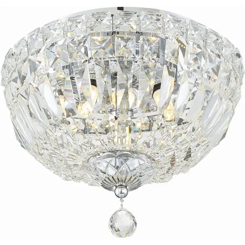 Cheap Roslyn 3 Light 10 inch Polished Chrome Flush Ceiling Light