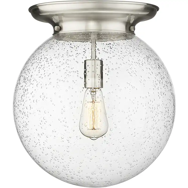 Beacon 1 Light 14 inch Satin Nickel Flush Mount Ceiling Light Super Sale