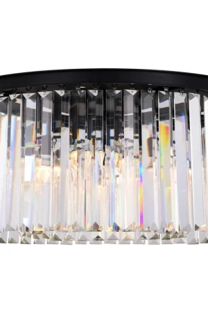 Best Price Sydney 8 Light 32 inch Matte Black Flush Mount Ceiling Light in Clear, Urban Classic